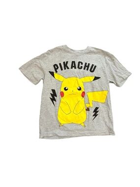 Pikachu Graphic Long Sleeve Tee - Gray/Yellow Kids Top